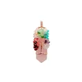 Rose quartz hexagonal pendant with tree of life wire wrapping in golden finish - Pendant Only (No Chain) / Rose Quartz