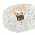 Irregular rainbow druzy quartz open ring with a polished rose gold adjustable band - Rainbow Druzy Style / Colorful