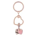 Porte-clés cœur en or rose avec rose rose et médaillon cœur 'For my mother' - Style Cœur Pour Ma Mère (K02)