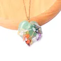 Lebensbaum Herzanhänger mit grünem Aventurin und natürlichen Chakra-Steinen - Lebensbaum Herzanhänger (Pendant Only Without Chain) / Grüner Aventurin