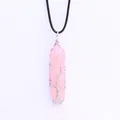 Lebensbaum-Halskette mit Rosenquarz-Sechskantprisma und Silberdraht-Wicklung - Rosenquarz / Nur Anhänger (Keine Kette)