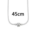 Chaîne serpent plaquée argent 45 cm avec un fermoir barillet classique élégant - Style à Fermoir Tubulaire(AC002-1)