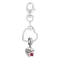 Porte-clés cœur argenté avec gravure Home is where the Heart is sur le pendentif - Style Cœur avec Citation (K09)