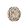 Détail de la perle charm en or rose avec cristaux pavés et centre creux pour bijoux - Perle Pavée de Strass (BA772-7) / Or rose