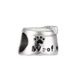 Pendentif sac croquettes chien en argent avec gravure Woof pour bracelets DIY - Style Sac de Nourriture Woof