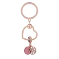Porte-clés cœur en or rose avec chaîne serpent et pendentif en marbre rose élégant - Pendentif Motif Marbre Rose (K15)