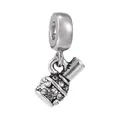 Pendentif cylindre en argent avec zircons blancs pour bracelet DIY pour amoureux d'animaux - Style Bouteille en Strass (Style 7)