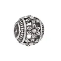 Charm boule creuse en argent avec motif floral 3D pour bracelets et colliers - Style Sphère à Fleurs Ajourées