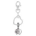 Porte-clés cœur en alliage argenté avec fermoir mousqueton et pendentif en verre - Style Étoile en Boule Transparente (K16)