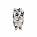 Charm oiseau de dessin animé plaqué argent avec détails en émail pour bracelet DIY - Style Oiseau Anthropomorphe