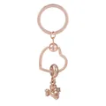 Porte-clés cœur en or rose élégant avec texture en spirale et petit pendentif étoile - Pendentif Étoile Texture Spirale (K20)