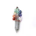 Pendentif labradorite avec arbre de vie en fil métallique et pierres multicolores - Labradorite (With Cord)