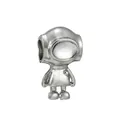 Vue détaillée du charme astronaute en argent avec émail blanc pour bracelets DIY - Style Astronaute Pendant Argent (Kuan Shi Shi)