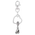 Porte-clés cœur en alliage argenté avec pendentif voilier et fermoir mousqueton - Style Voilier (K23)