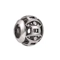 Perle géométrique évidée en argent avec motif découpé pour bracelets DIY - Style Cylindre Géométrique Ajouré