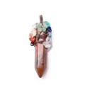 Pendentif arbre de vie en obsidienne avec pierres de chakra et fil de cuivre - Mahogany Obsidian (With Cord)