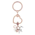 Porte-clés cœur en or rose avec pendentifs lettres HAPPY et cadre en alliage à spirale - Pendentif Lettres HAPPY (K25)