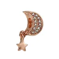 Pendentif demi-lune et étoile en or rose serti de pierres de zircone étincelantes - Style Étoile Et Lune Pendante Or Rose (Kuan Shi Jiu)