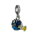 Pendentif poisson en alliage argenté avec émail bleu et jaune pour bracelets DIY - Style Personnage Poisson Dory