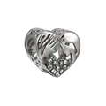 Breloque cœur en argent avec double silhouette et zircons pour bracelets DIY - Style Cœur Silhouette Double Portrait (Kuan Shi Si)