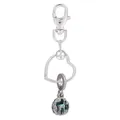 Porte-clés cœur argenté avec pendentif élan vert pour sacs et accessoires DIY - Style Cerf Étoilé Turquoise (K31)