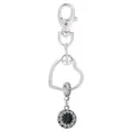 Pendentif fermoir mousqueton argenté avec cadre cœur et breloque ciel étoilé - Style Étoilé Scintillant (K34)