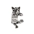 Perle léopard plaquée argent avec finition vintage et détails à taches noires - Style Léopard Tacheté 3D