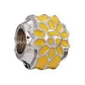 Perle charm en argent avec motif tournesol en émail jaune pour bijoux DIY - Style Tournesol Jaune