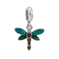 Pendentif libellule en argent avec émail bleu et strass colorés pour bracelets DIY - Pendentif Libellule Coloré