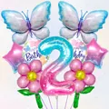 Détails des ballons papillon et étoile dégradés pour décoration de 2ème anniversaire - Thème Numéro Deux (6004458300811)