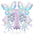 Ensemble détaillé de ballons papillon et fleur pour décoration de premier anniversaire - Ensemble Numéro 1