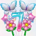 Detail zum Schmetterling-Geburtstagsset mit Farbverlauf Nummer 7 und Folienballons - Thema Nummer Sieben (6004458300816)