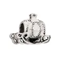 Perle de carrosse citrouille rétro avec émail blanc pour bracelet DIY créatif - Style Carrosse Citrouille Argent
