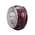 Perle charm en argent S925 et émail violet avec motif floral en relief pour bracelet - Style Gaufré Violet