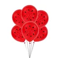 Set di 10 palloncini in lattice anguria rossa con semi per decorazioni di feste estive - Seme di Anguria a Stampa Singola Rosso