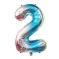 32-Zoll Farbverlauf Nummer 2 Folienballon mit Metallic-Effekt für Geburtstagsparty Deko - Nummer 2