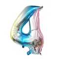 Detail eines Metallic-Zahlenballons 4 mit Farbverlauf für die Geburtstagsdeko - Nummer 4