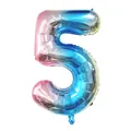 32-inch gradient number 5 foil balloon in pink blue and green for birthday party decor - Number 5