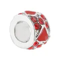 Charm en argent avec triangle émaillé rouge et strass rouges pour bracelets DIY - Style Strass Rouge