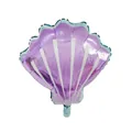 Purple and mint green shell-shaped foil balloon for mermaid ocean theme party decor - Purple