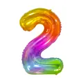 Ballon chiffre 2 de 40 pouces dégradé arc-en-ciel pour décoration d'anniversaire - Chiffre 2