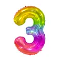 Ballon chiffre 3 arc-en-ciel 40 pouces pour décorations d'anniversaire et de fête - Chiffre 3