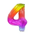 Ballon chiffre 4 arc-en-ciel de 40 pouces pour décoration de fête et d'anniversaire - Chiffre 4
