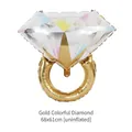 Detail of 68x61cm golden diamond ring foil balloon for wedding party decoration - Golden Colored Diamond Ring / 68x61cm