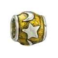 Perle en émail jaune avec motifs d'étoiles et de lune pour bracelets DIY - Style Étoile Lune Jaune
