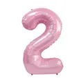 Pearly pink 40 inch number 2 foil balloon with metallic finish for parties - Number 2 / Candy Pink