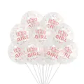 Transparent balloon set with pink It’s a Girl print for baby shower decorations - Transparent Balloon Pink Girl Theme Print