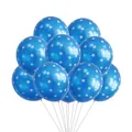 Set of 12-inch dark blue latex balloons with white stars for party decorations - Blue Balloon White Star Print