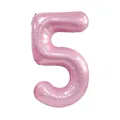 Large 40 inch pearlescent pink number 5 foil balloon for birthday party decorations - Number 5 / Candy Pink