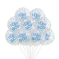 Blue It's a BOY printed transparent latex balloons for baby shower party decorations - Transparent Balloon Blue Boy Theme Print